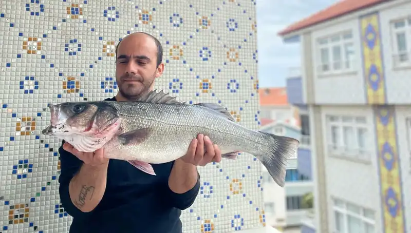 Ankaralı Balıkçıdan 7,5 Kiloluk Dev Levrek Yakaladı!