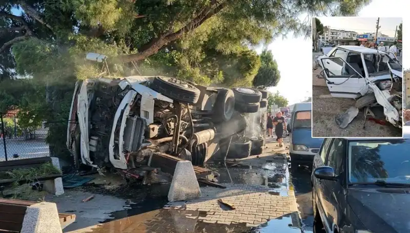 Freni Patlayan Kamyon Trafik Işığında Feci Kazaya Neden Oldu